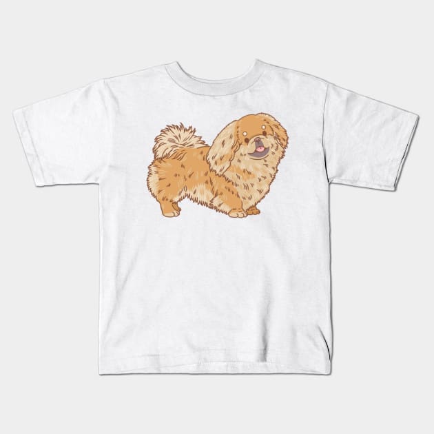 Pekingese Kids T-Shirt by Csieben